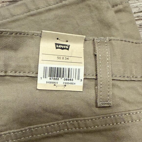 LEVI'S JEANS 505 MEN'S Size 50X34 Regular Straight Leg Stretch Khaki NWT - Picture 4 of 10